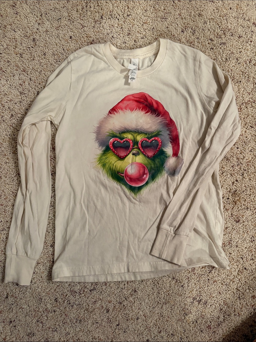 Cream Kids Long-Sleeve Grinch Graphic Tee